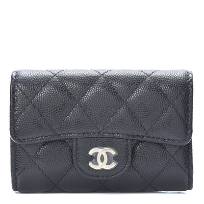 Chanel Caviar Quilted Classic 4 Key Holder Wallet Black 1 of 10