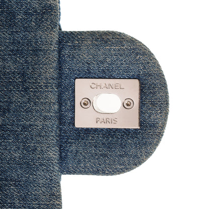Chanel Denim Camellia Embroidered Flap Dark Blue 8 of 8