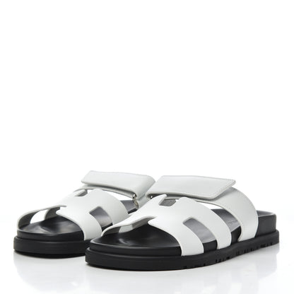 Hermes Calfskin Womens Chypre Sandals 36 White 3 of 9
