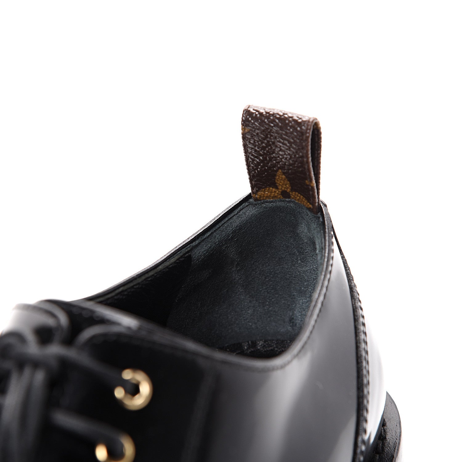 Louis Vuitton Patent Calfskin Blooms Flat Derby Platform Shoes 37 Black 8 of 14