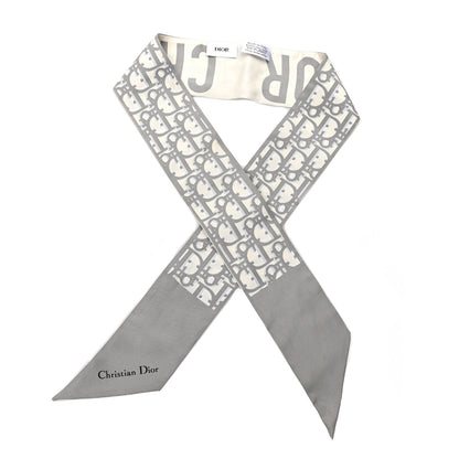Christian Dior Silk Oblique Mitzah Scarf Grey 1 of 4
