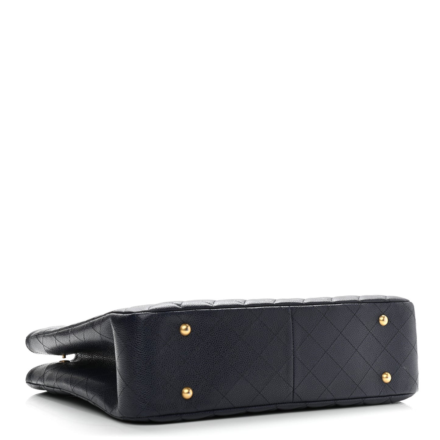 Caviar Quilted Large CC Shopping Tote Navy