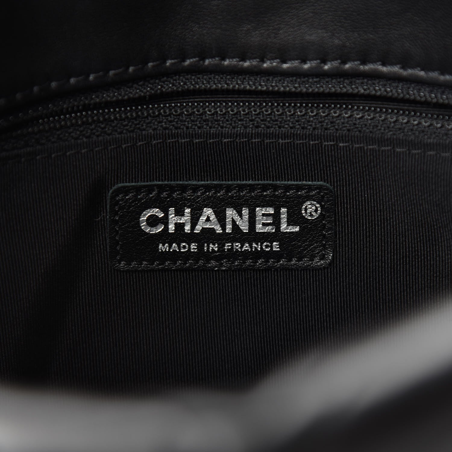 Chanel Lambskin Surpique Chevron Small Tote Black 8 of 10