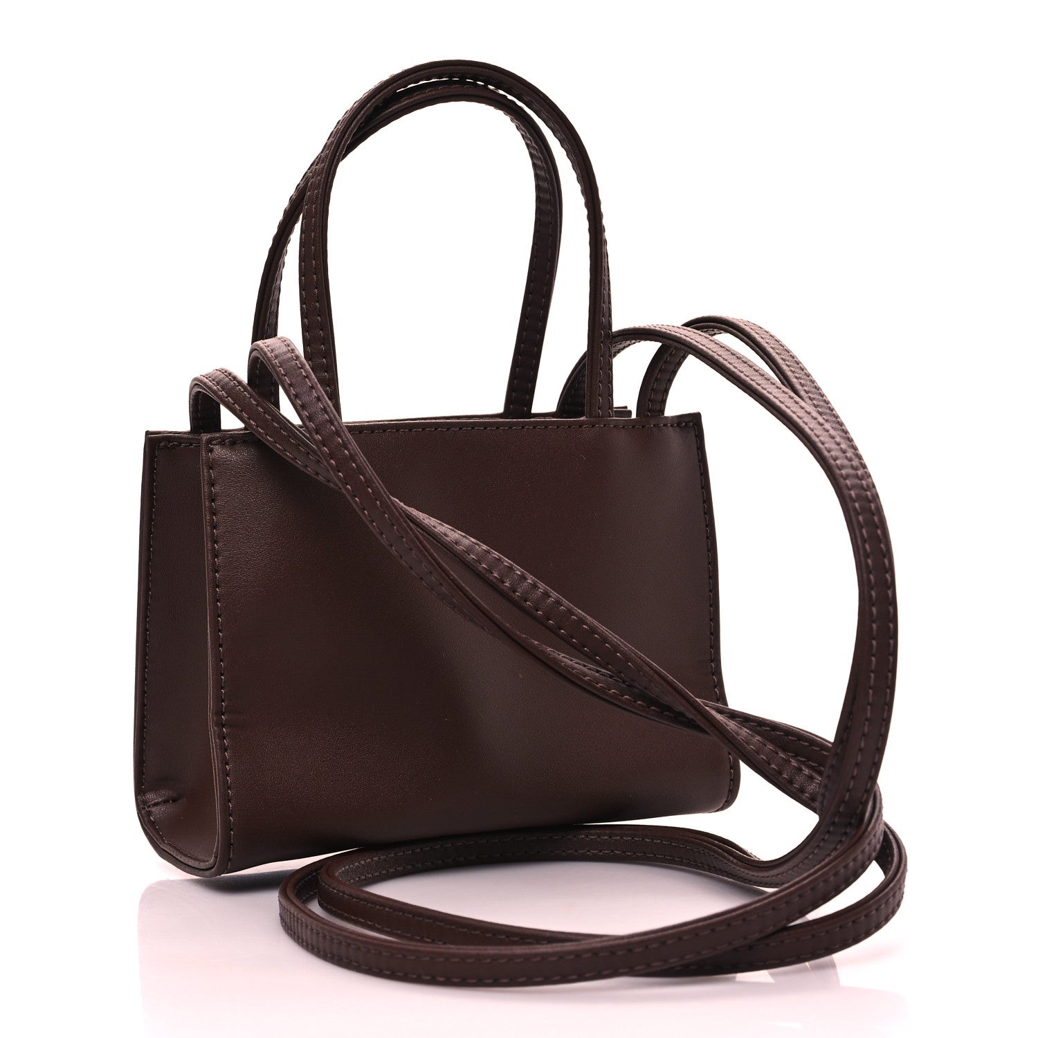 Telfar Vegan Leather Small Shopping Bag Chocolate 3 of 11