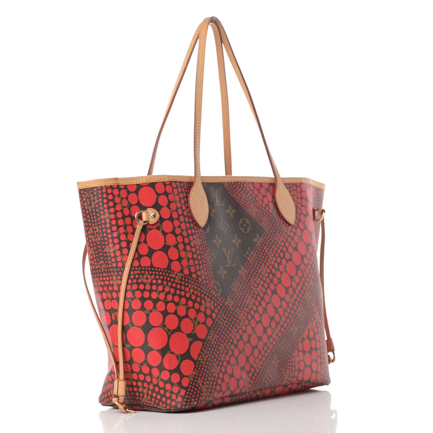 Monogram Kusama Waves Neverfull MM Red