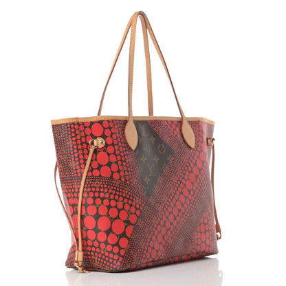 Louis Vuitton Monogram Kusama Waves Neverfull MM Red 3 of 17