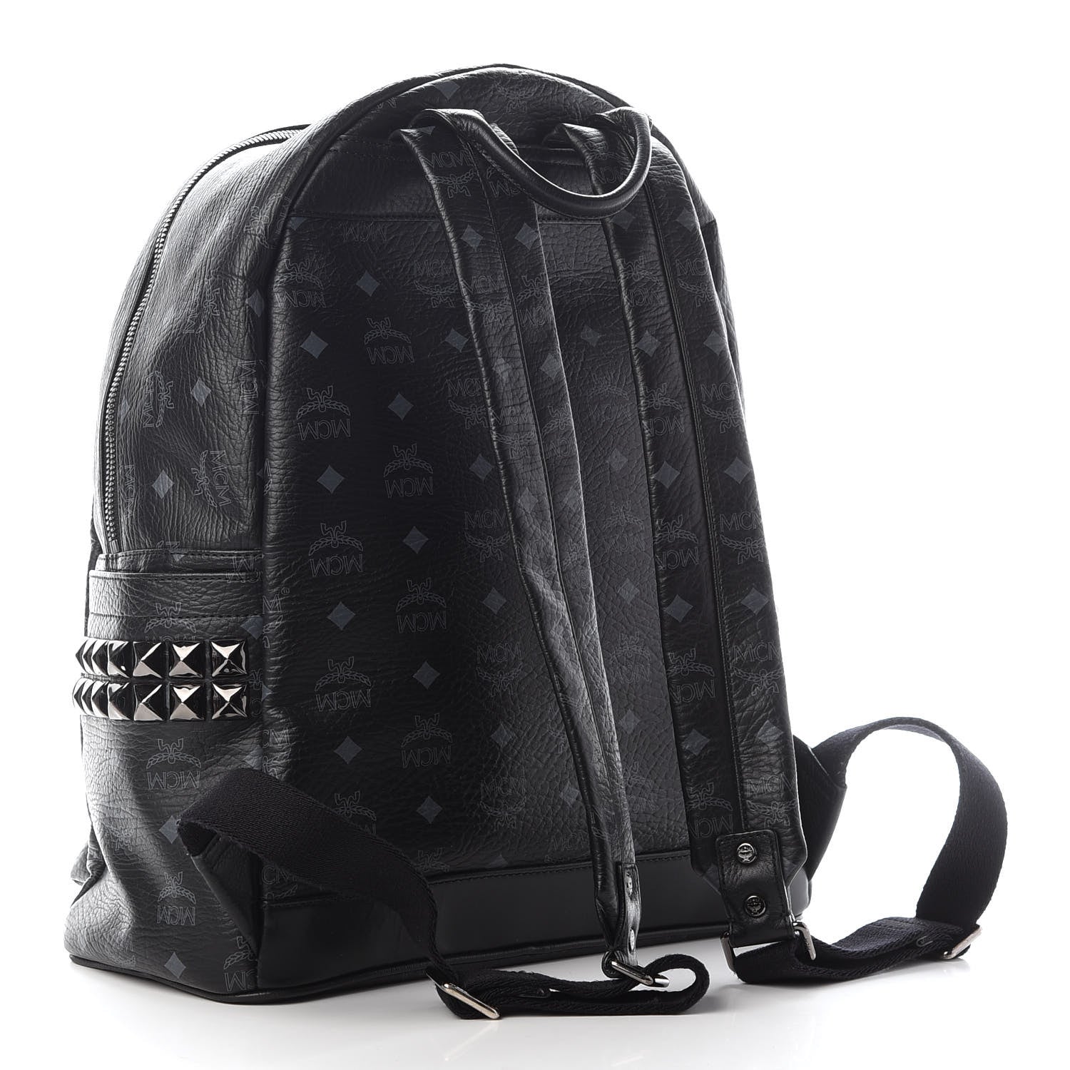 MCM Visetos Small Side Stud Stark Backpack Black 3 of 9