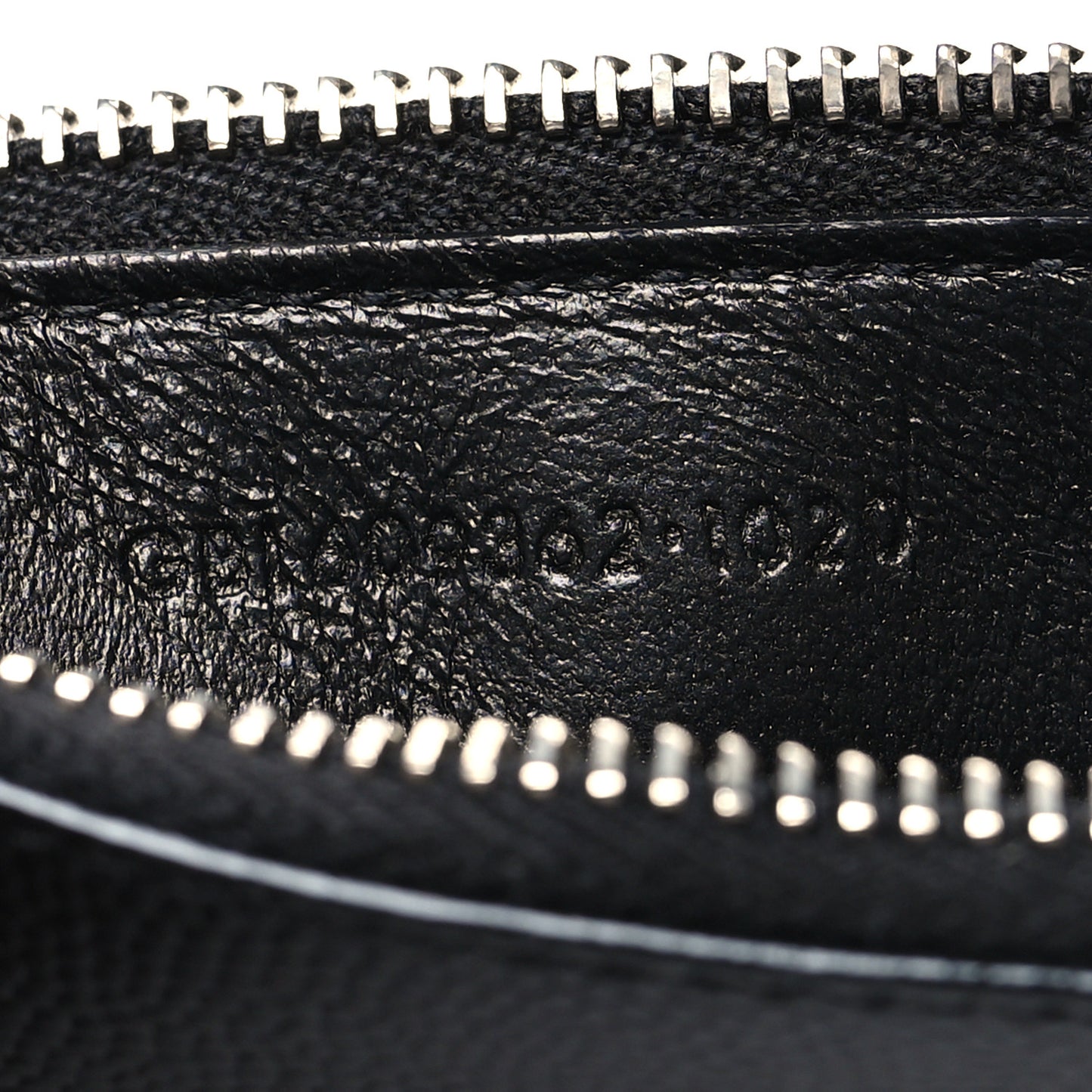 Grained Calfskin 5 Fragments Zip Pouch Card Holder Black