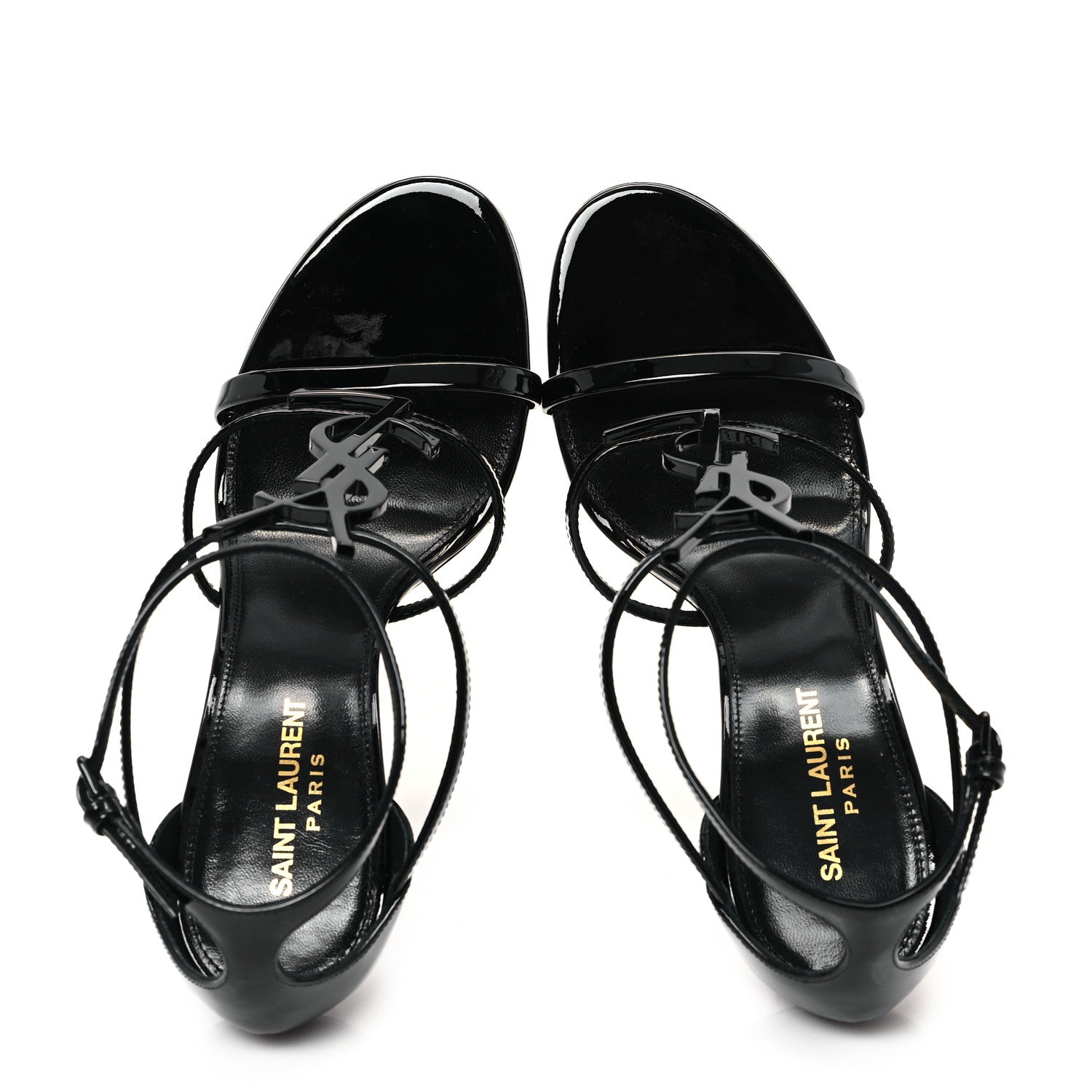Saint Laurent Patent Cassandra 100 Sandals 40 Black 2 of 9
