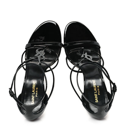 Saint Laurent Patent Cassandra 100 Sandals 40 Black 2 of 9