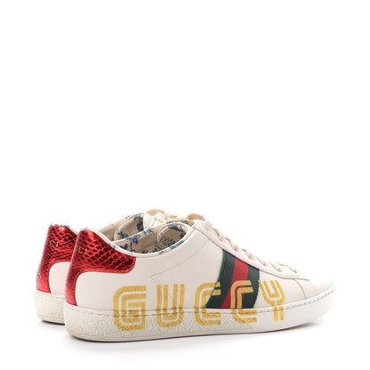 Gucci X SEGA Calfskin Ayers Web Guccy Womens Ace Sneakers 37.5 White 4 of 10