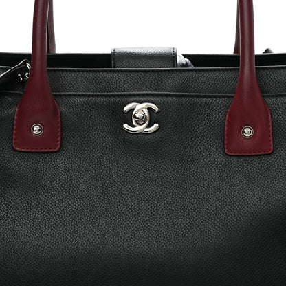 Chanel Calfskin Cerf Executive Shopper Tote Burgundy Black 7 of 9