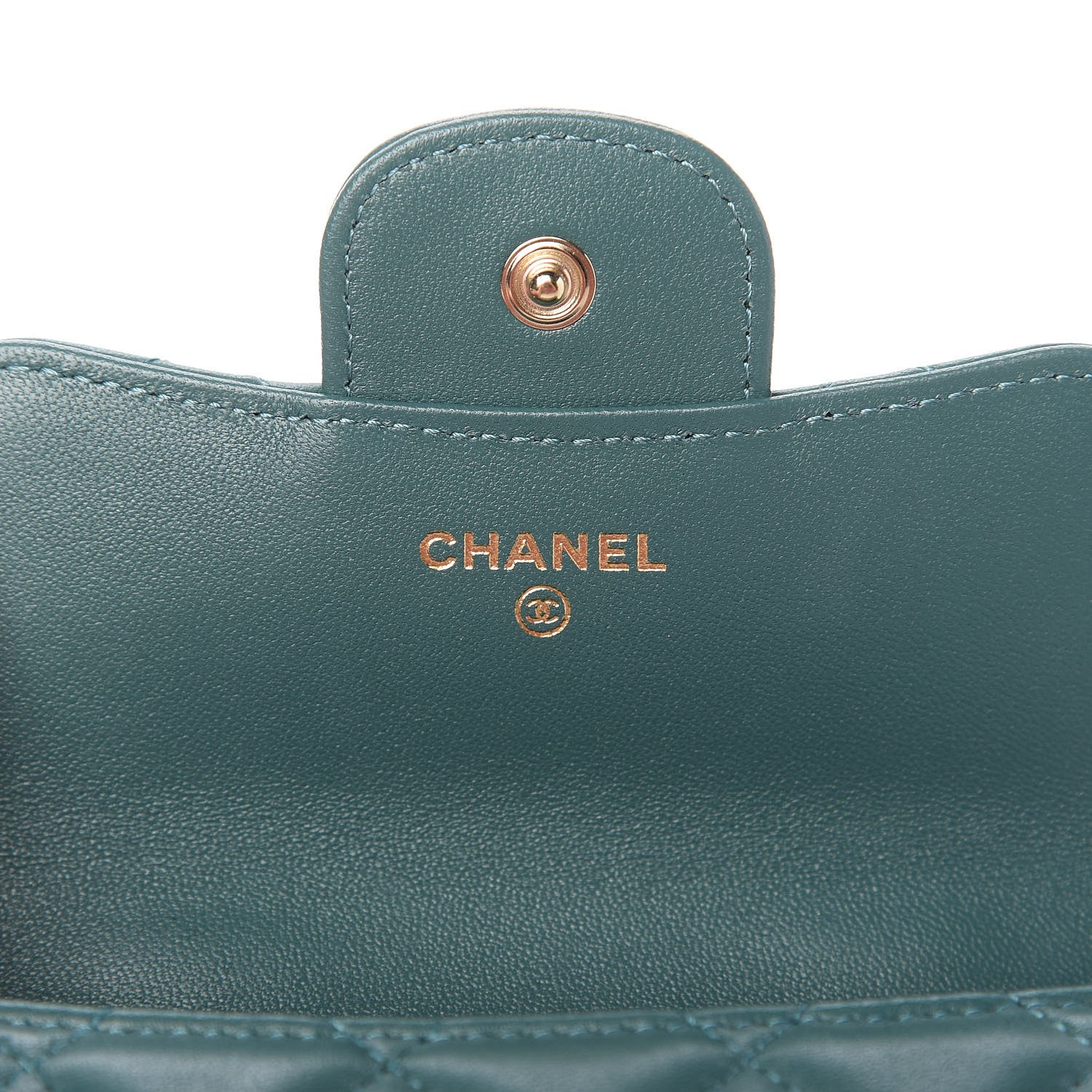 Chanel Lambskin Quilted Top Handle Flap Coin Purse With Chain Green 8 of 11