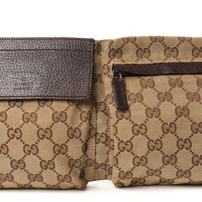 Gucci GG Monogram Web Double Pocket Belt Bag Dark Brown 10 of 11