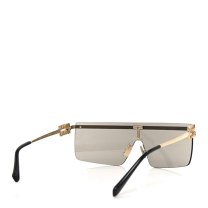 Miu Miu Metal Rectangle Shield Sunglasses SMU50Z Grey Gold 4 of 7