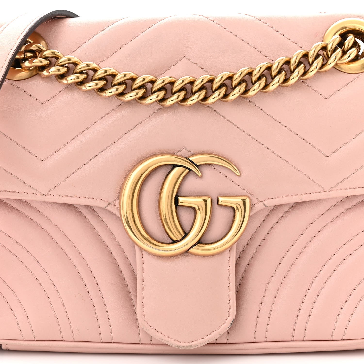 Gucci Calfskin Matelasse Mini GG Marmont Shoulder Bag Perfect Pink 8 of 12