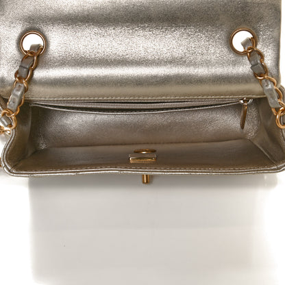 Chanel Metallic Lambskin Quilted Mini Rectangular Flap Gold 4 of 11
