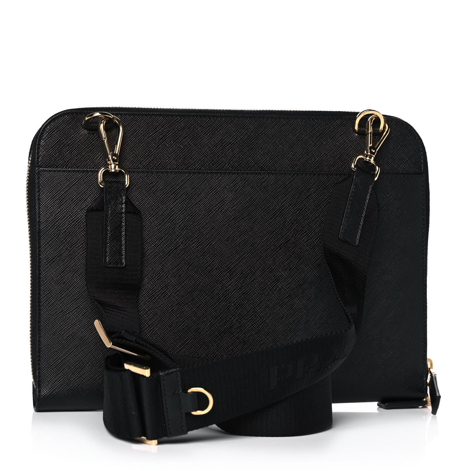Prada Saffiano Lux Crossbody Bag Black 2 of 10