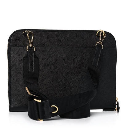Prada Saffiano Lux Crossbody Bag Black 2 of 10