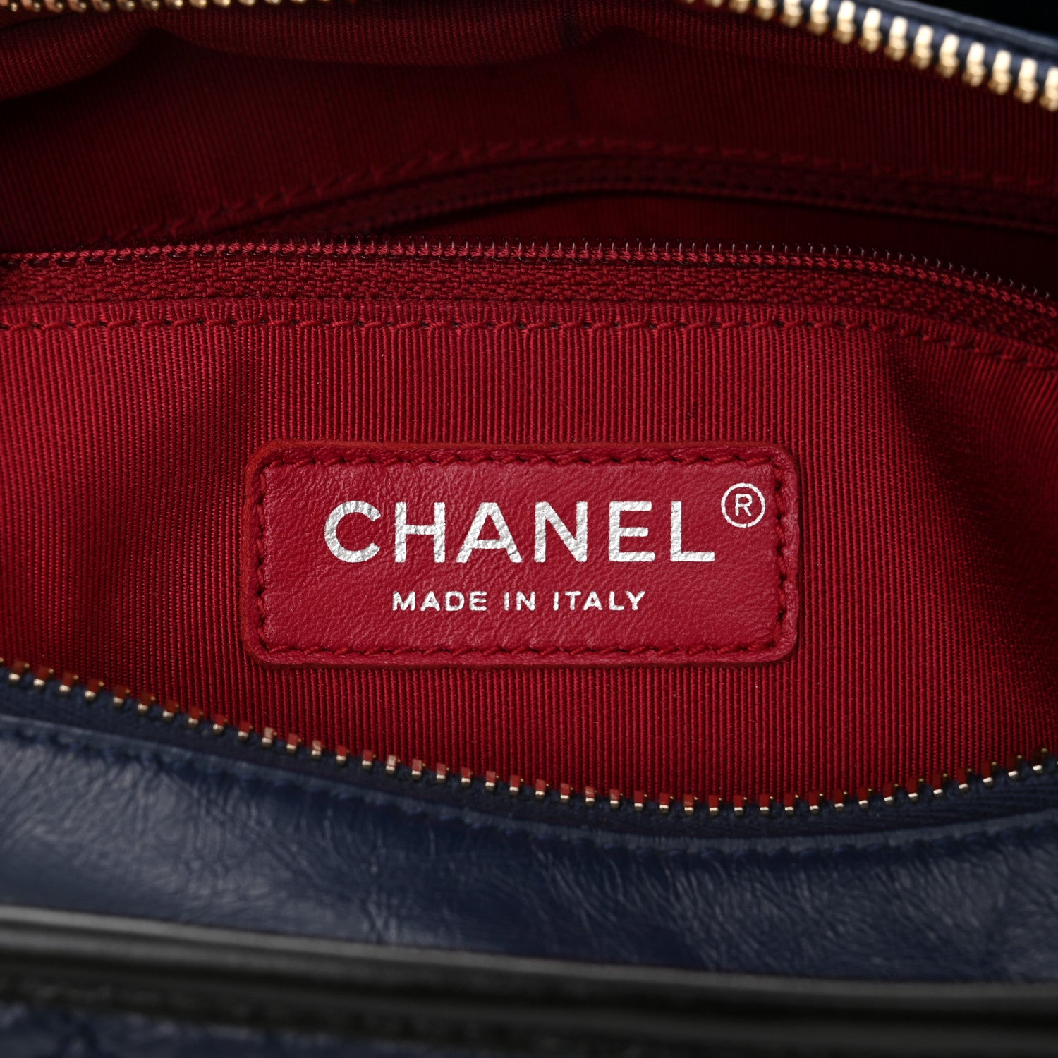 Chanel Aged Calfskin Quilted Medium Gabrielle Hobo Navy Black 5 of 9