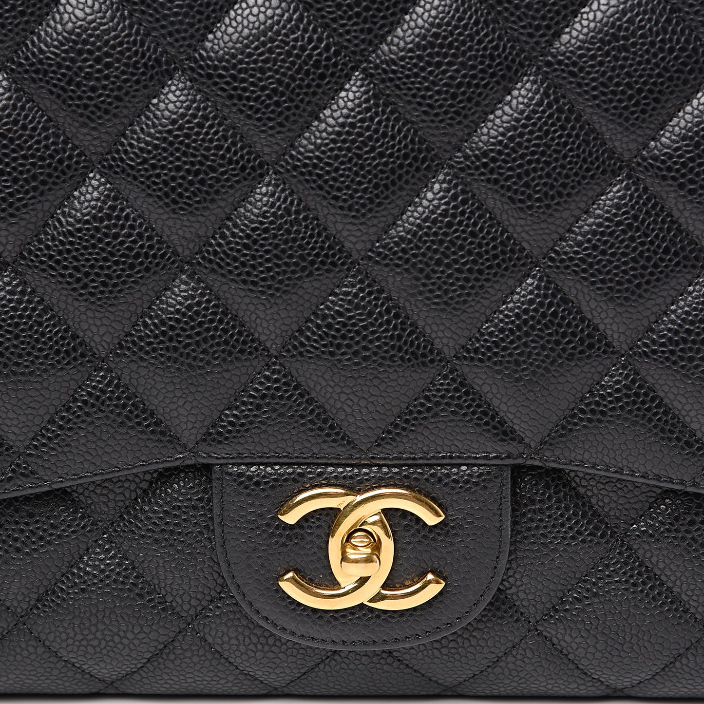 Caviar Quilted Maxi Double Flap Black