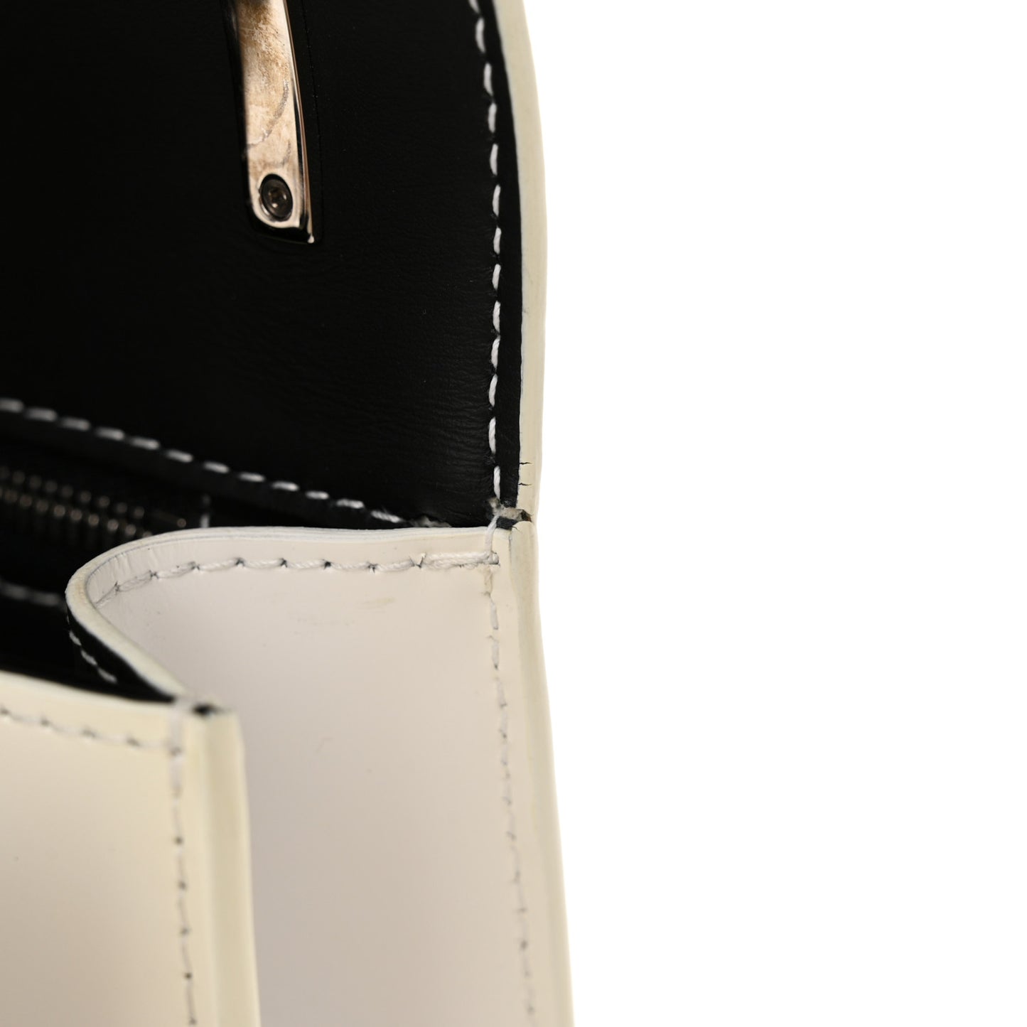 Calfskin Monogram Embossed Medium TB Chain Bag Black White