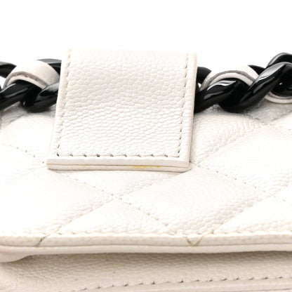 Chanel Caviar Quilted My Everything Belt Flap Card Holder White 15 of 16