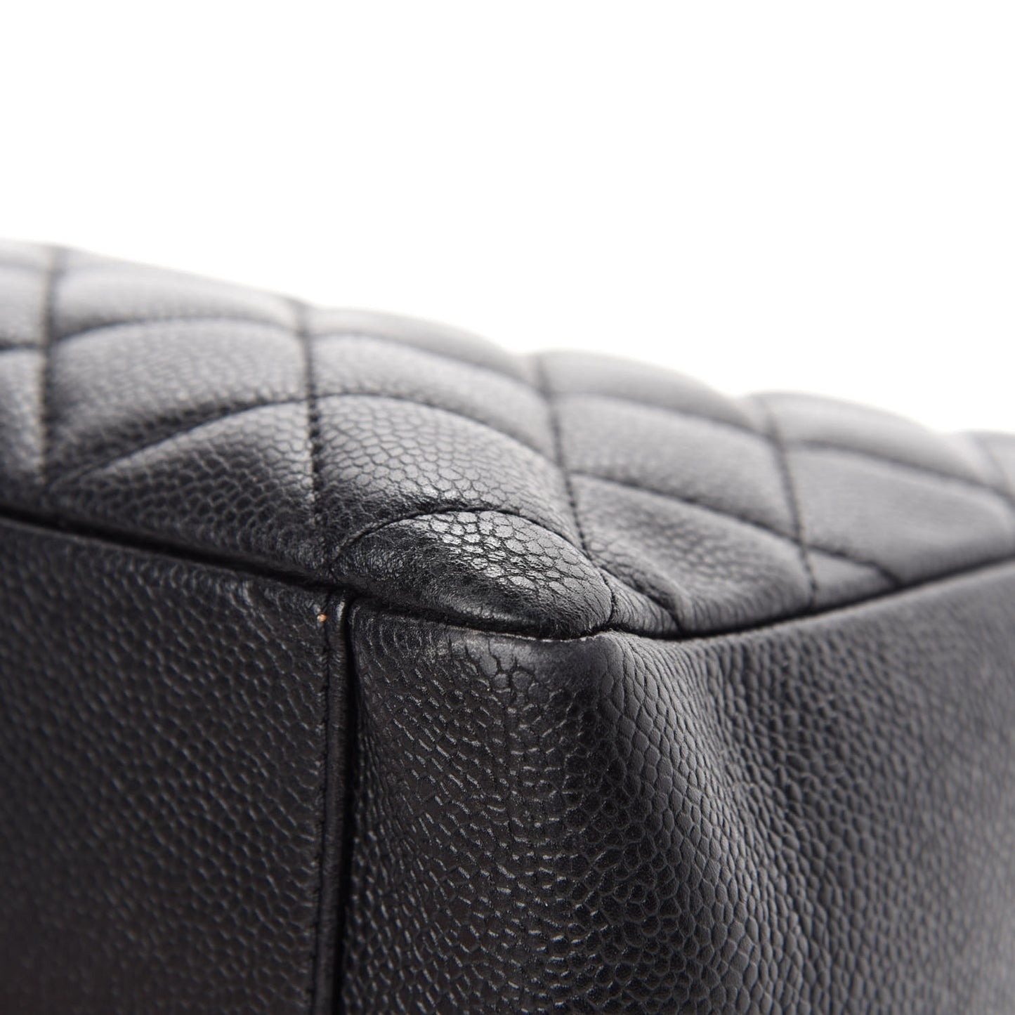 Caviar Quilted Grand Shopping Tote GST Black