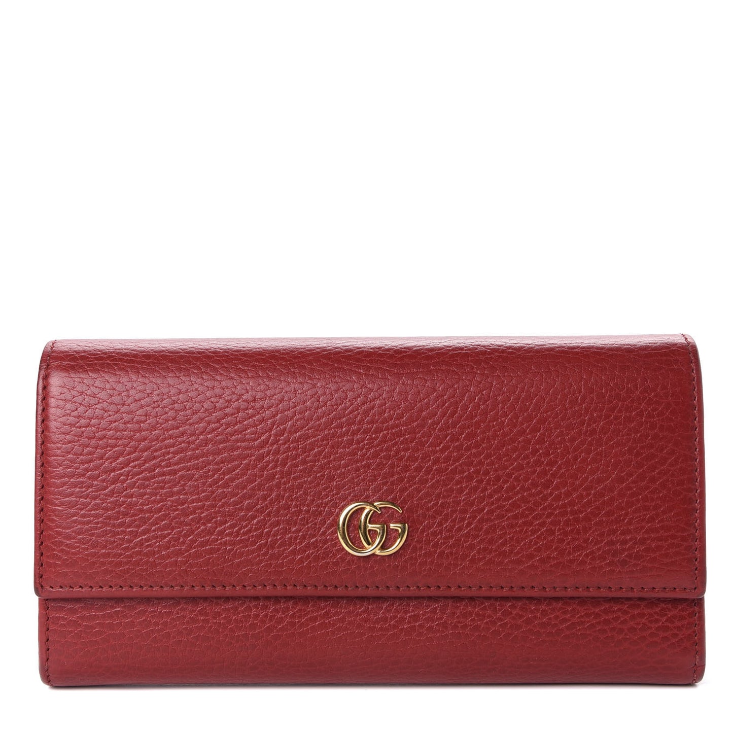 Dollar Calfskin GG Marmont Continental Wallet Hibiscus Red