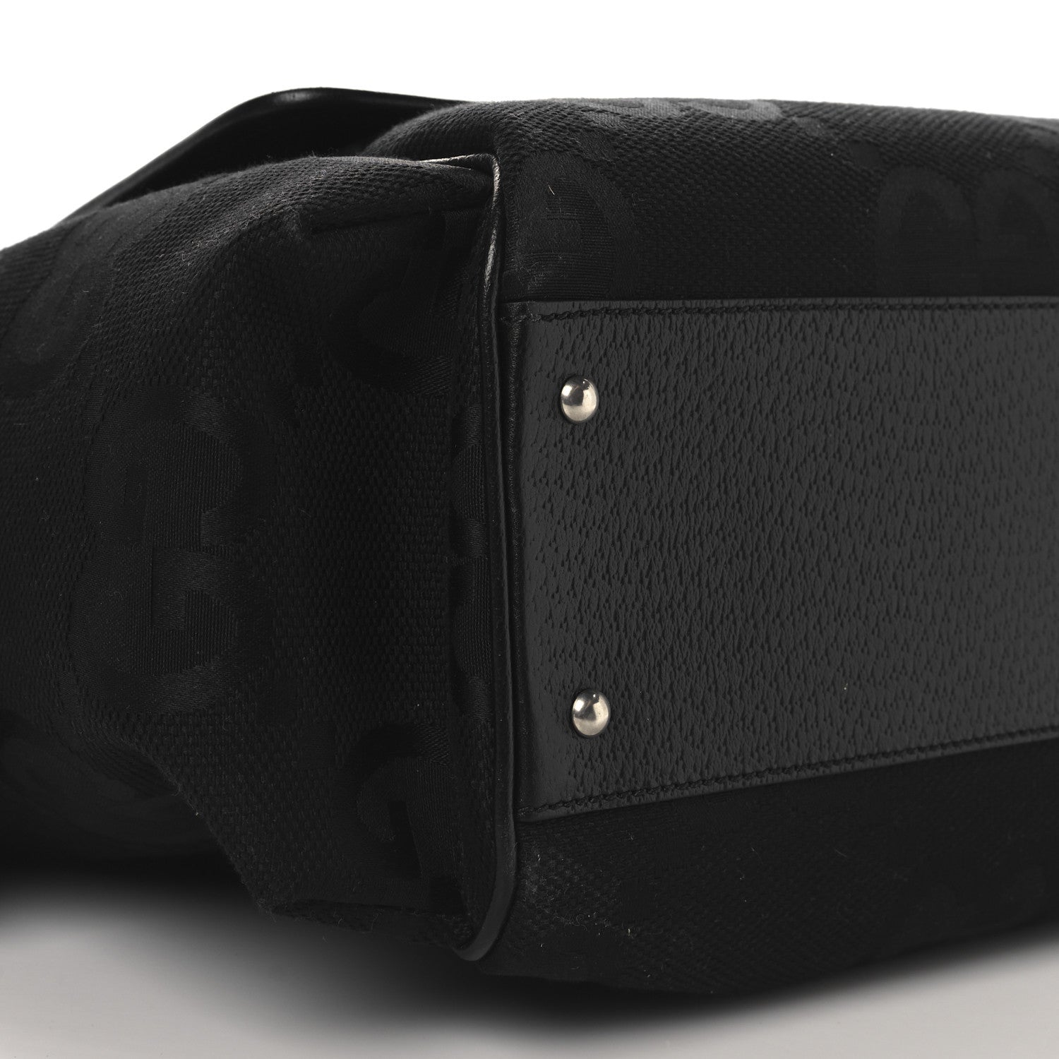 Gucci Canvas Monogram Jumbo GG Messenger Diaper Bag Black 10 of 11