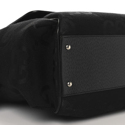 Gucci Canvas Monogram Jumbo GG Messenger Diaper Bag Black 10 of 11
