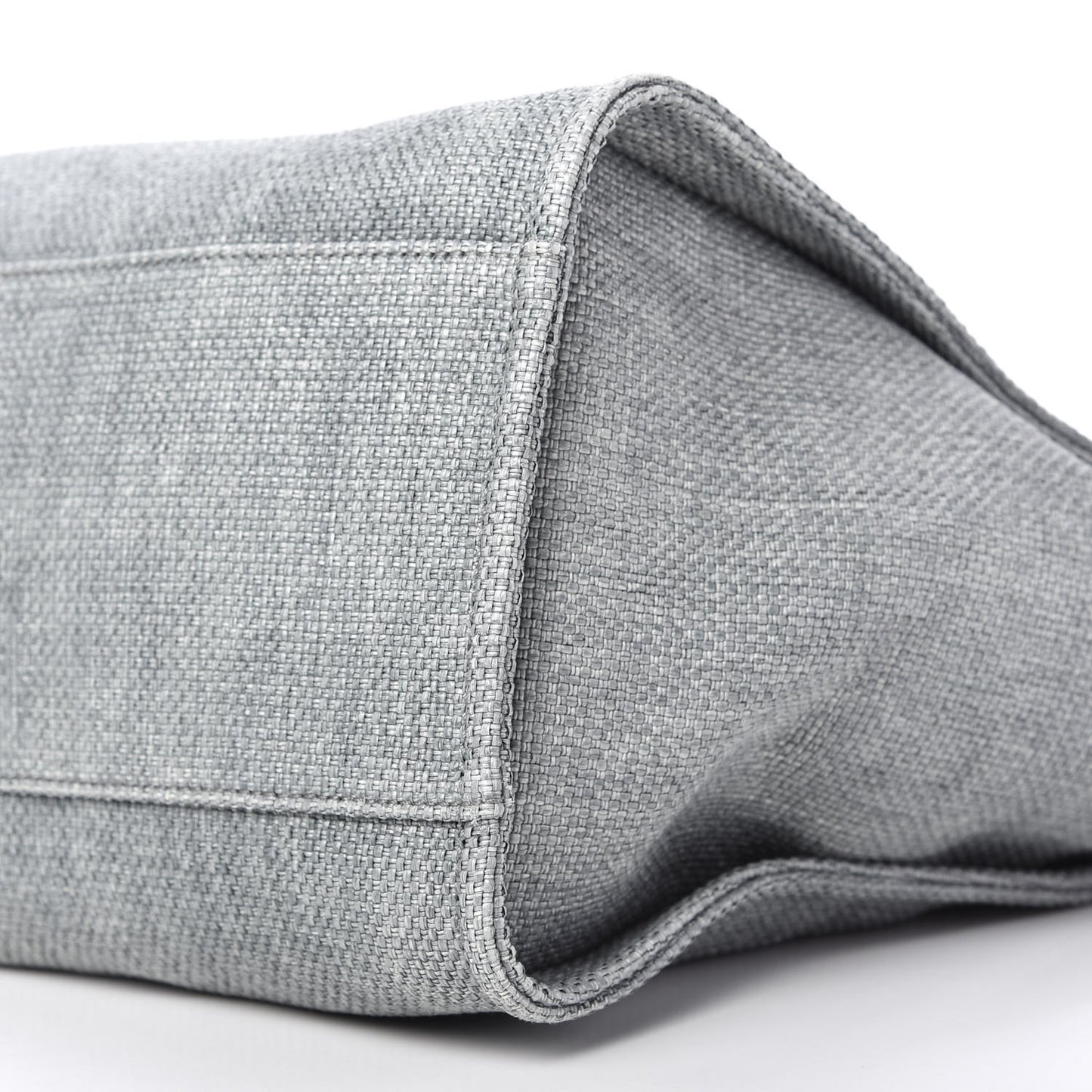 Woven Straw Raffia Medium Deauville Tote Grey
