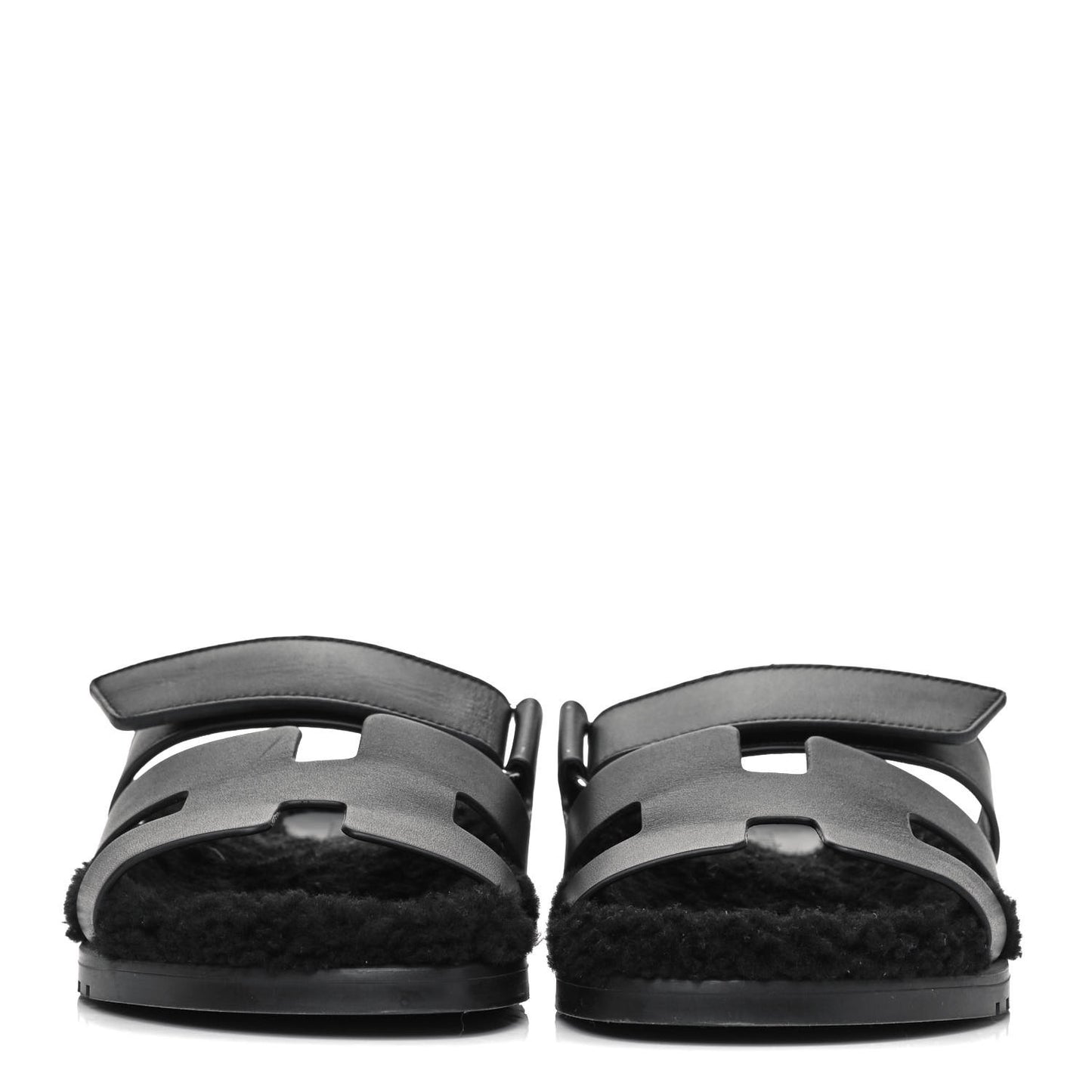 Calfskin Woolskin Womens Chypre Sandals 40 Black