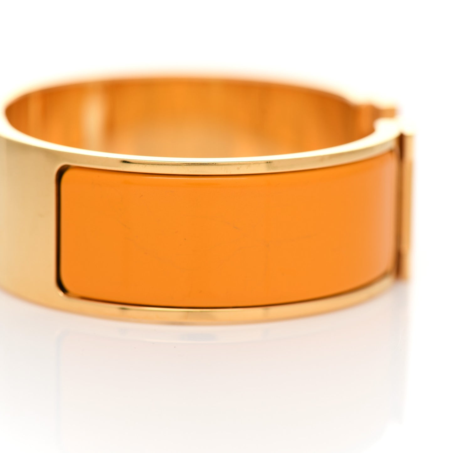 Enamel Wide Clic Clac H Bracelet PM Jaune Madras