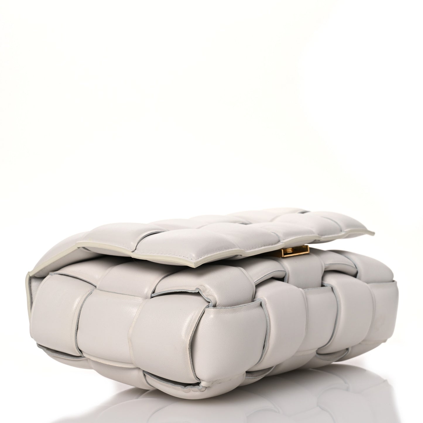 Nappa Maxi Intreccio Padded Cassette Crossbody Bag Chalk