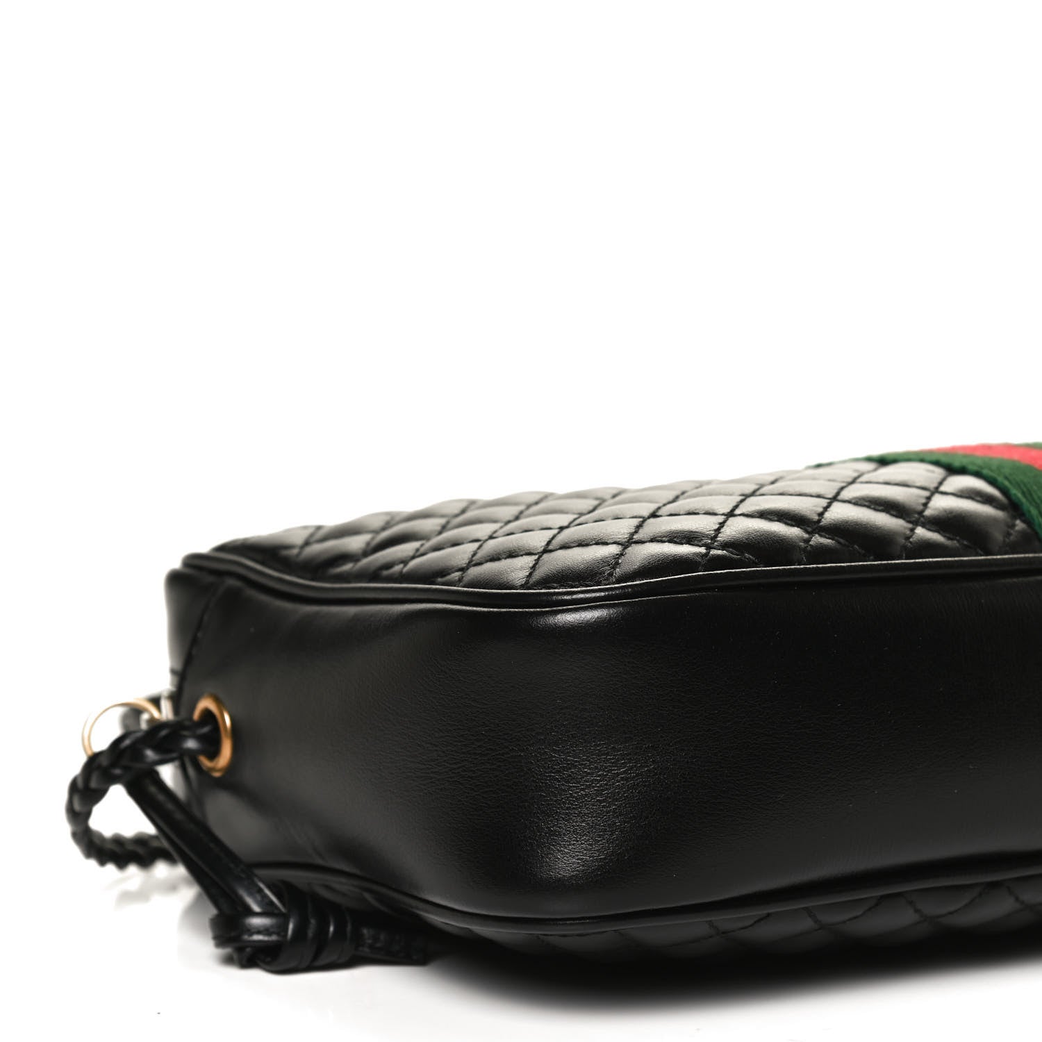 Gucci Calfskin Web Trapuntata Small GG Shoulder Bag Black 10 of 11