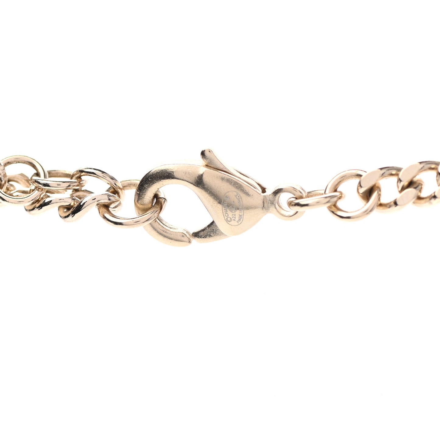 Crystal Resin CC Chain Link Short Necklace Black Gold