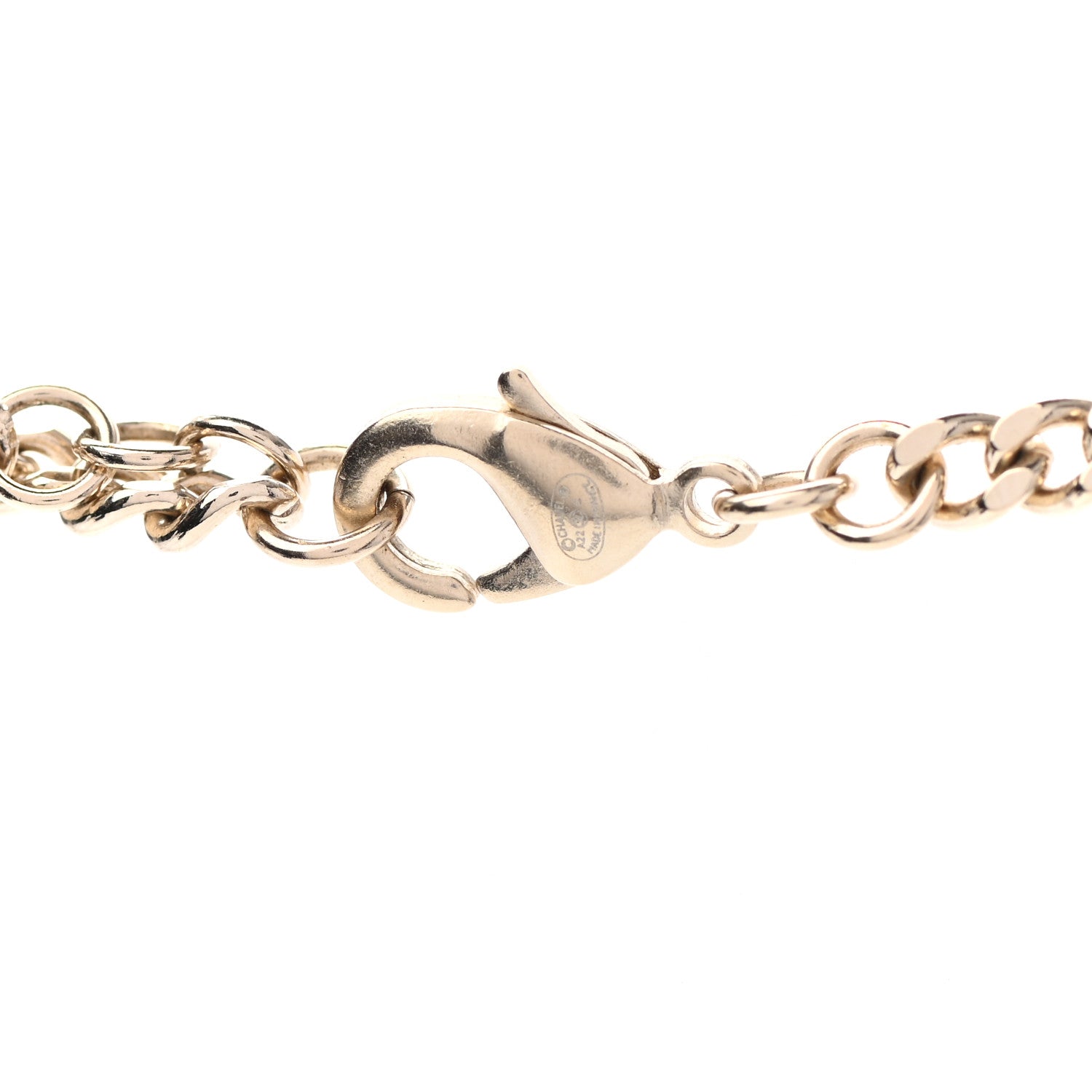 Chanel Crystal Resin CC Chain Link Short Necklace Black Gold 5 of 5