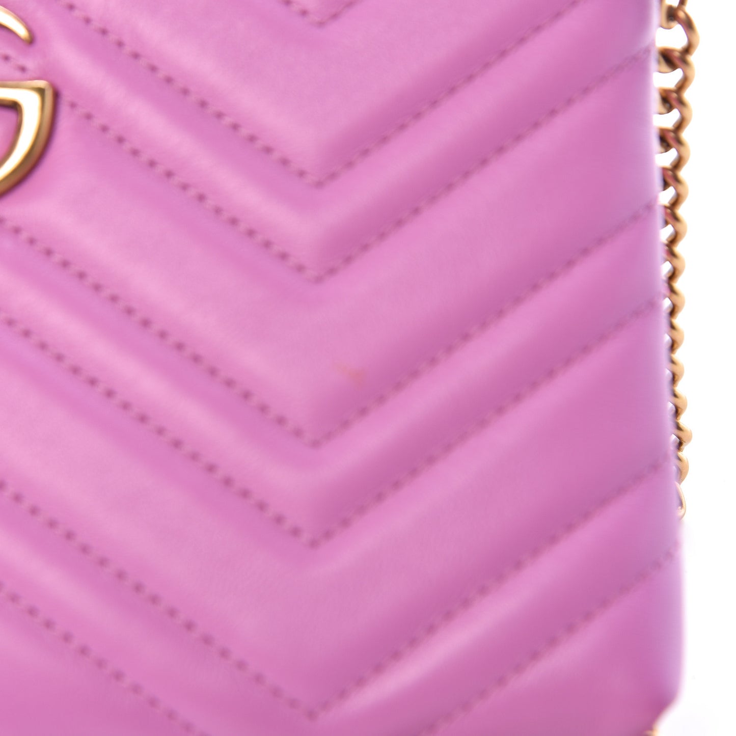 Calfskin Matelasse Mini GG Marmont Chain Bag Candy Mousse