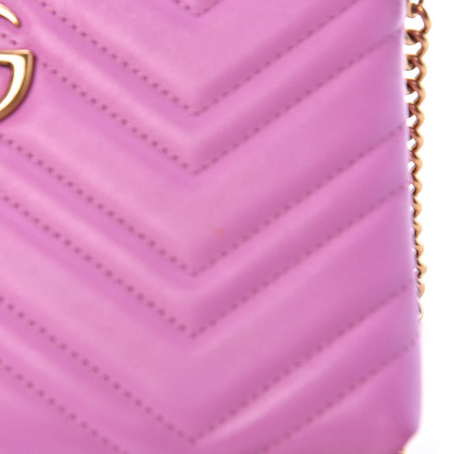 Gucci Calfskin Matelasse Mini GG Marmont Chain Bag Candy Mousse 6 of 12