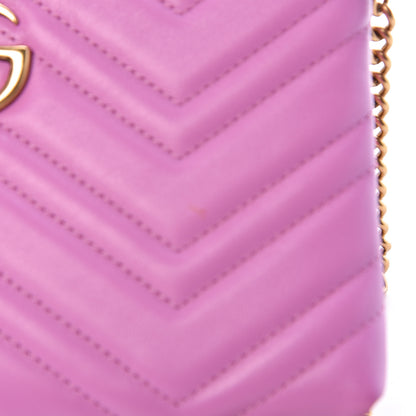 Gucci Calfskin Matelasse Mini GG Marmont Chain Bag Candy Mousse 6 of 12