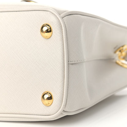 Prada Saffiano Lux Mini Double Zip Galleria Tote Talco 8 of 8