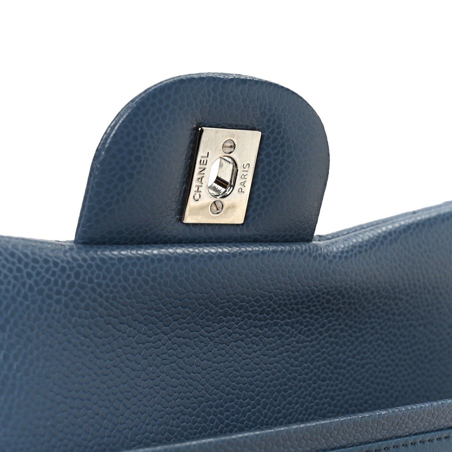 Chanel Caviar Quilted Jumbo Double Flap Blue 7 of 11