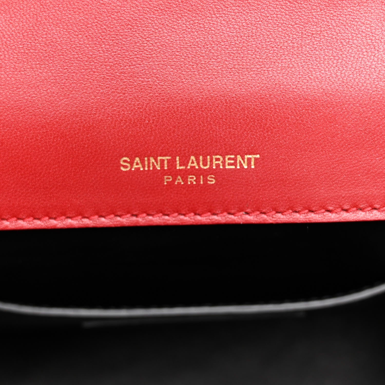 Saint Laurent Patent Matelasse Monogram Small Vicky Chain Bag Red 6 of 11