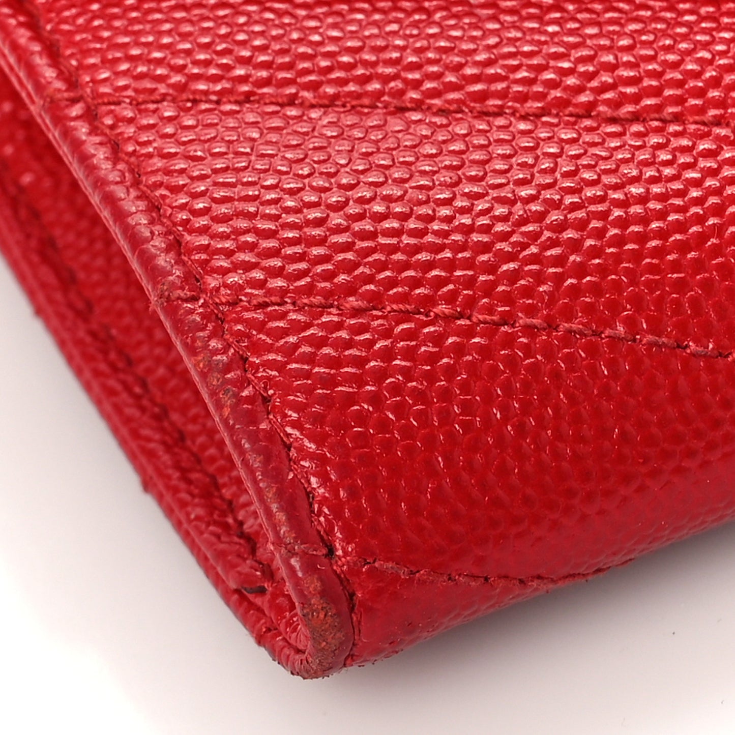 Grain De Poudre Matelasse Chevron Small Monogram Envelope Wallet New Red