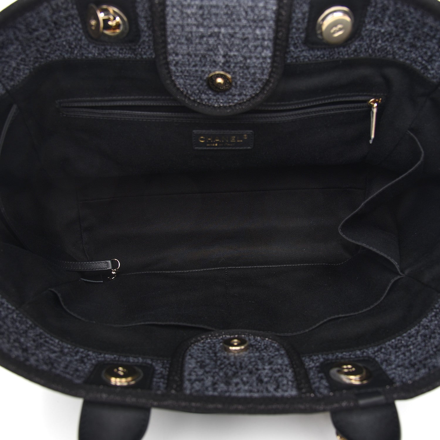 Chanel Woven Straw Raffia Large Deauville Tote Black 6 of 9