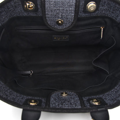 Chanel Woven Straw Raffia Large Deauville Tote Black 6 of 9