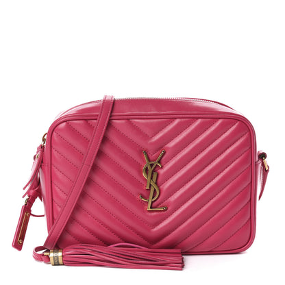 Saint Laurent Calfskin Matelasse Monogram Lou Camera Bag Fuxia 1 of 12