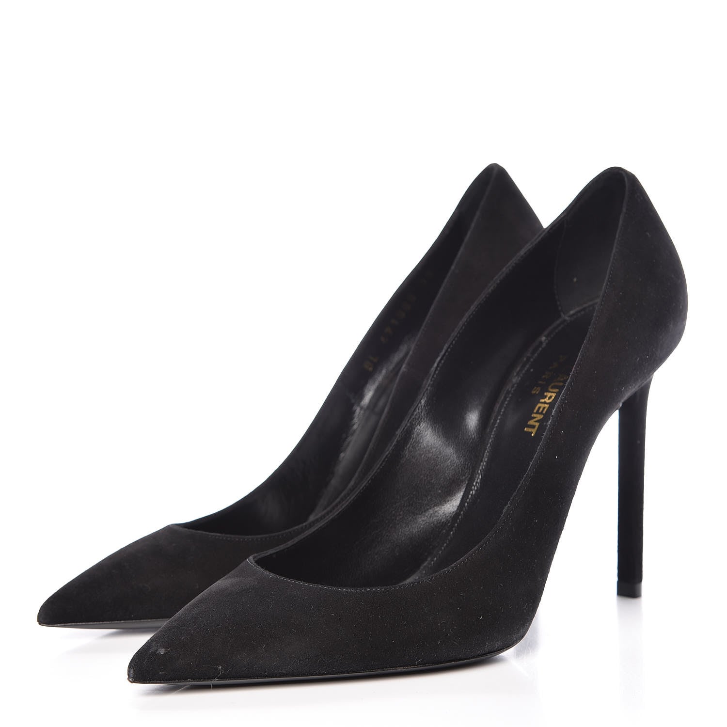 Saint Laurent Suede Calfskin Zoe Pumps 38 Black 3 of 11