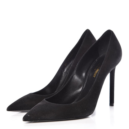 Saint Laurent Suede Calfskin Zoe Pumps 38 Black 3 of 11